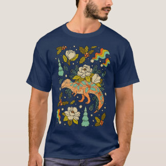Camiseta Um Natal Cretáceo Tyrannosaurus Holiday Dinos