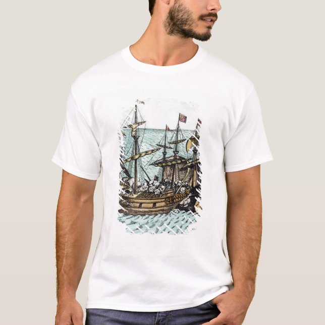 Camiseta Um navio de tesouro espanhol (Frente)