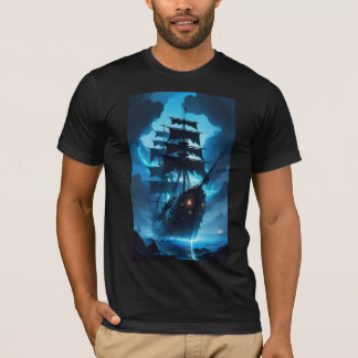 Camiseta um navio fantasma, um navio pirata, um navio enevo