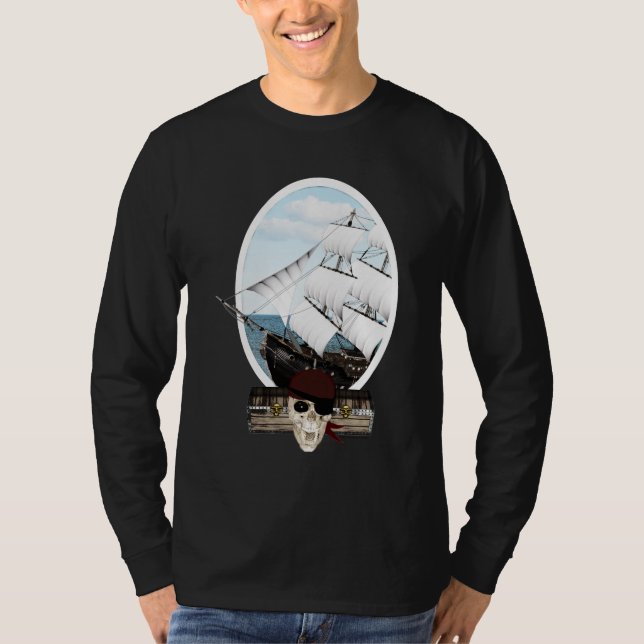 Camiseta Um navio pirata (Frente)