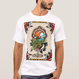 Camiseta Um nó no estilo tradicional da tatuagem flash.