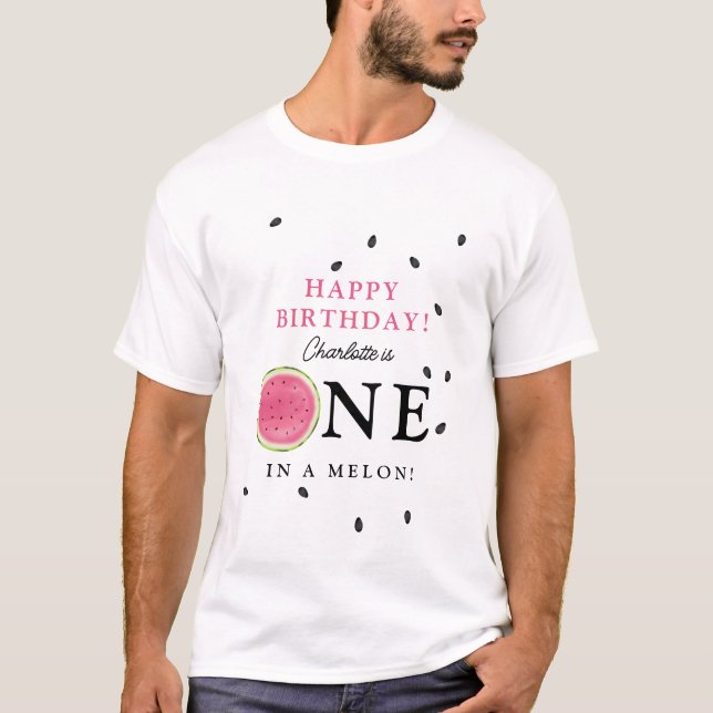 Camiseta Um no Pai de aniversário de Melon Watermelon (Frente)