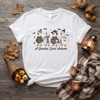 Camiseta Um Outono Muito Bom Patos Lindos Fofos 