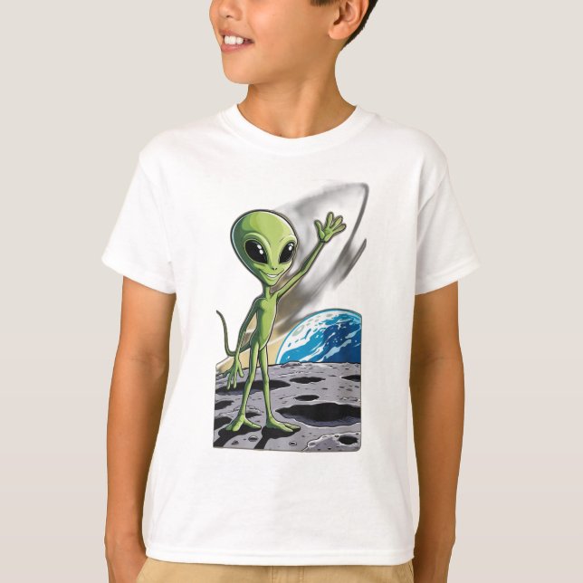 Camiseta Um OVNI raptando uma vaca (Frente)