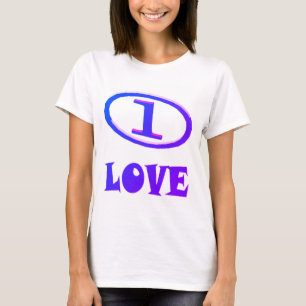 Camiseta Um padrão de arte de amor tom azul roxo