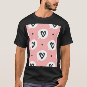 Camiseta Um padrão perfeito com corações.