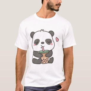 Camiseta Um Panda Bonito, Gozando de Boba Tea