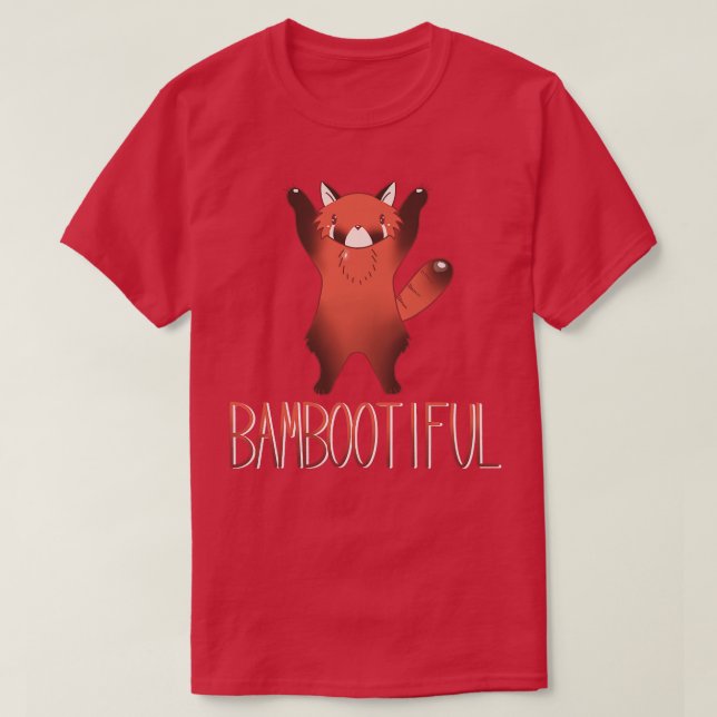Camiseta Um panda vermelho giro (Frente do Design)