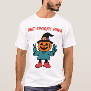 Camiseta Um Papai Assustador Abóbora de Halloween Bruxa Per