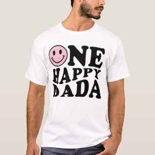 Camiseta Um papai feliz   Correspondência Rosa Um Aniversár