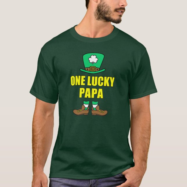 Camiseta Um Papai Sortudo Leprechaun (Frente)