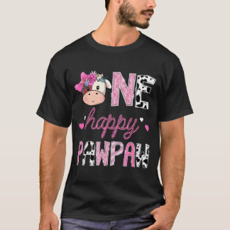 Camiseta Um papaia feliz aniversário de 1 ano menina fazend