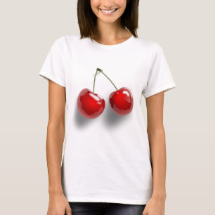 Camiseta Um par do vermelho dois Shinny cerejas em sua
