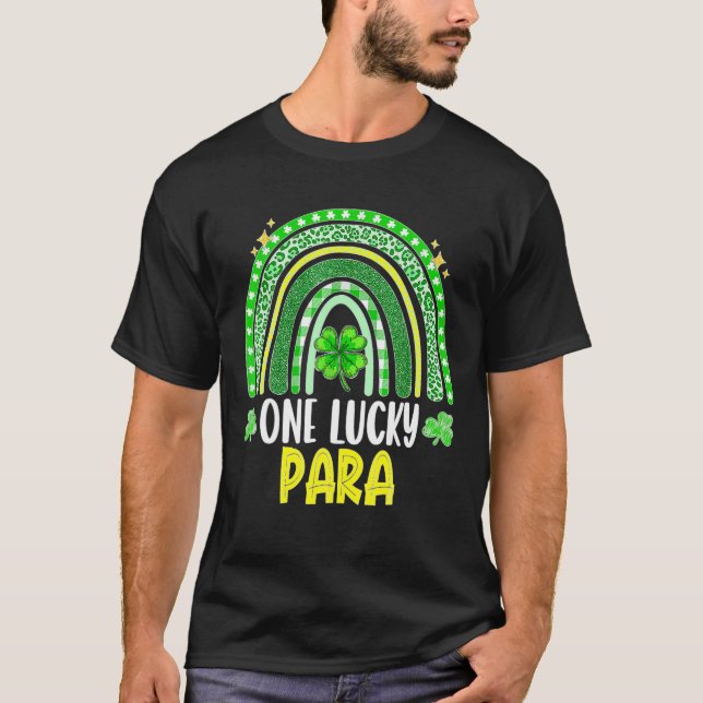 Camiseta Um Parágrafo Sortudo - Gato Engraçado de Dia de Sã (Frente)