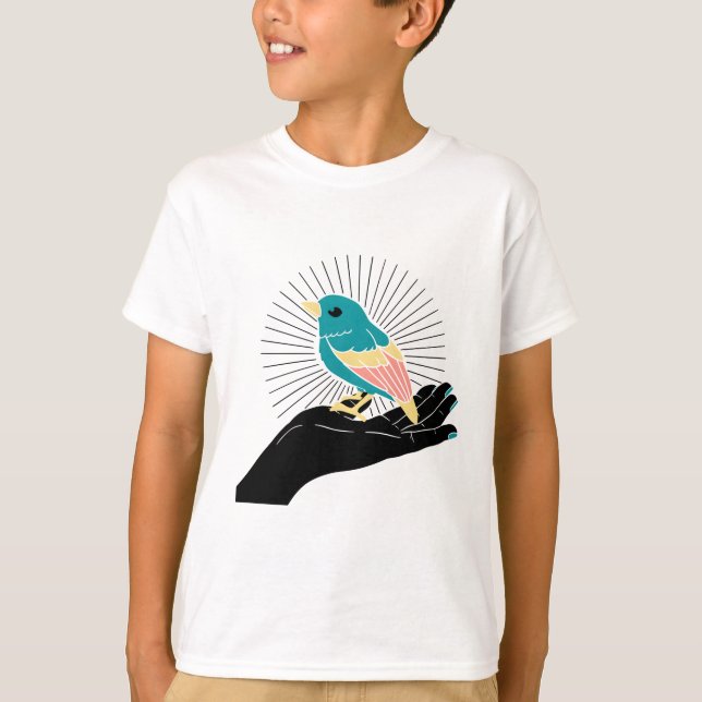Camiseta um pássaro na mão (Frente)