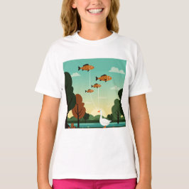 Camiseta Um pato e quatro peixes