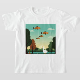 Camiseta Um pato e quatro peixes