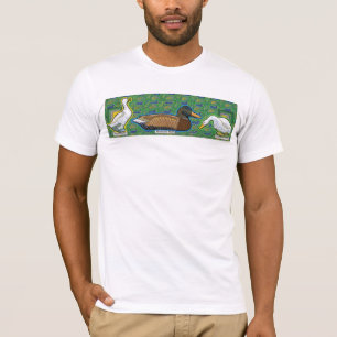 Camiseta um pato entre o t-shirt de dois gooses