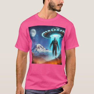 Camiseta Um Pé Grande Na Chuva Da Montanha Que Está Sendo E