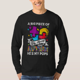 Camiseta Um Pedaço Do Meu Coração Tem Autismo As Minhas Pop