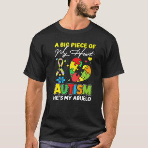Camiseta Um Pedaço Do Meu Coração Tem Autismo Meu Avô 1
