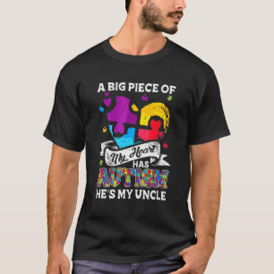 Camiseta Um Pedaço Do Meu Coração Tem Autismo Meu Tio 1