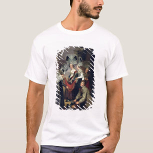 Camiseta Um Peddler que vende Scarves às mulheres de Troye