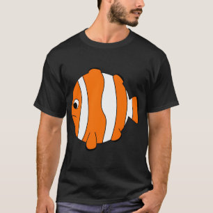 Camiseta Um peixe-palhaço redondo de desenho animado estilo