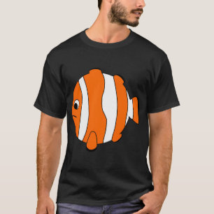 Camiseta Um peixe-palhaço redondo estilo kugli de desenho a