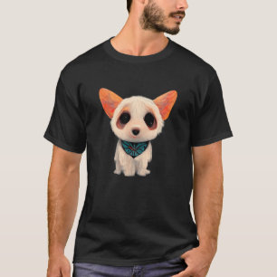 Camiseta Um Pequeno Cachorro Branco Com Um Cachorro Grande