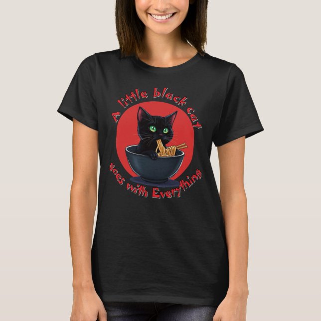 Camiseta Um Pequeno Gato Negro Vai Com Tudo (Frente)