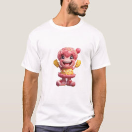 Camiseta Um personagem cipcake com braços e pernas.