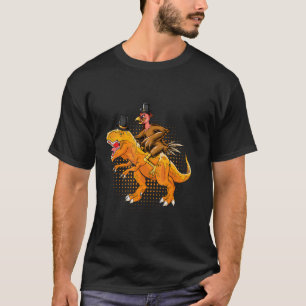Camiseta Um peru cavalgando um dinossauro eles vestem que g
