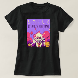 Camiseta Um pesadelo assustador de palhaço sorridente no ha
