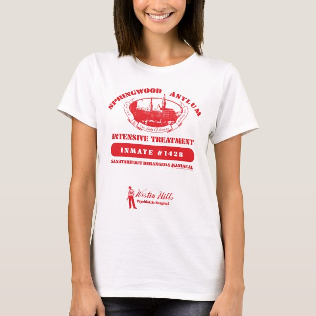 Camiseta Um pesadelo na Elm Street | Asilo de Springwood (Frente)