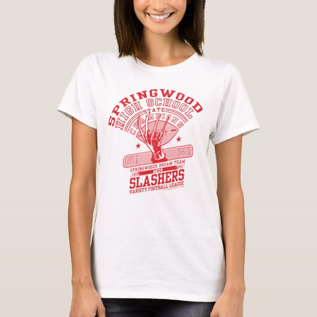 Camiseta Um pesadelo na Elm Street | Madeira Springwood Alt (Frente)