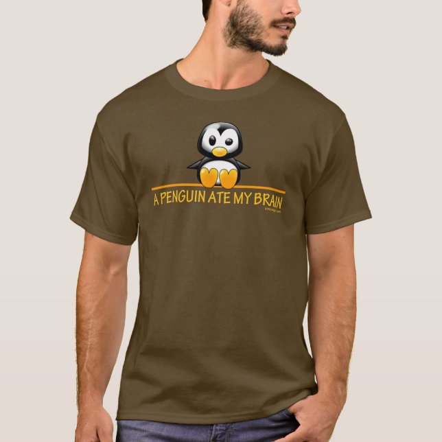Camiseta Um Pinguim Comeu Meu Cérebro (Frente)