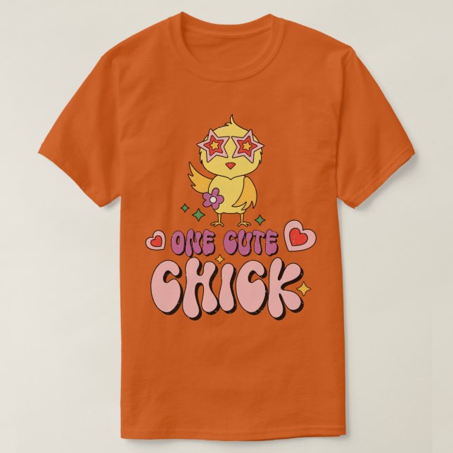 Camiseta Um Pintinho Bonito Costume de Caça de Ovo de Pásco (Frente do Design)