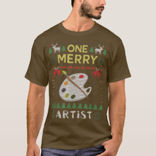 Camiseta Um pintor de artista de Feliz pinta doce de Natal