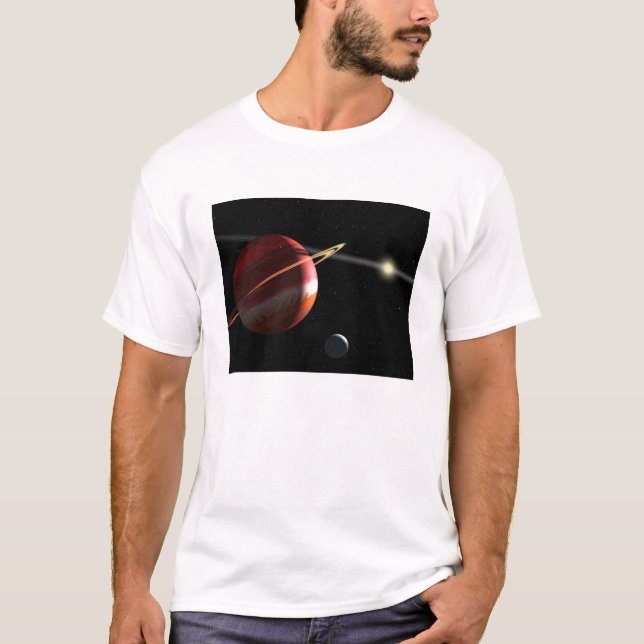 Camiseta Um planeta de massa Júpiter orbitando a estrela pr (Frente)