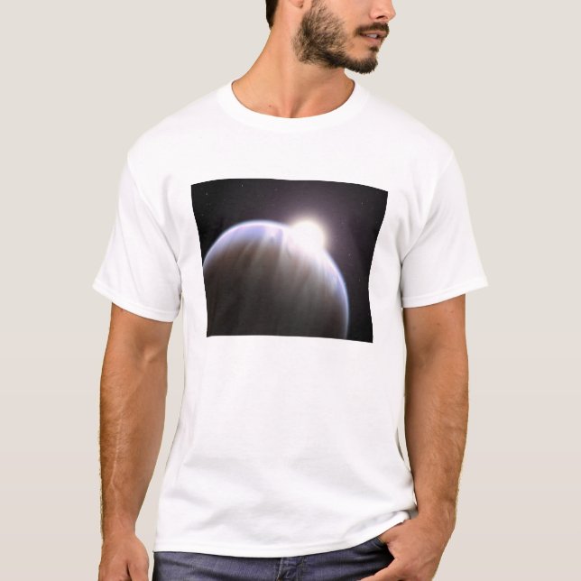 Camiseta Um planeta extrassolar com sua estrela-mãe (Frente)