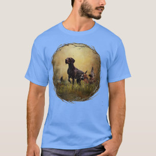 Camiseta Um Ponteiro Alemão Curto sobre o ponto