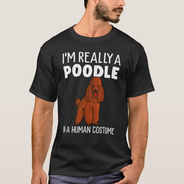 Camiseta Um Poodle Em Um Figurino Humano (Frente)