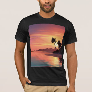 Camiseta Um pôr do sol na praia