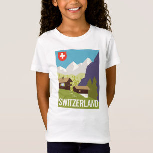 Camiseta Um poster de viagens da suiça