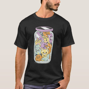 Camiseta Um pote de felicidade Jar cheio de gatos Cat desig