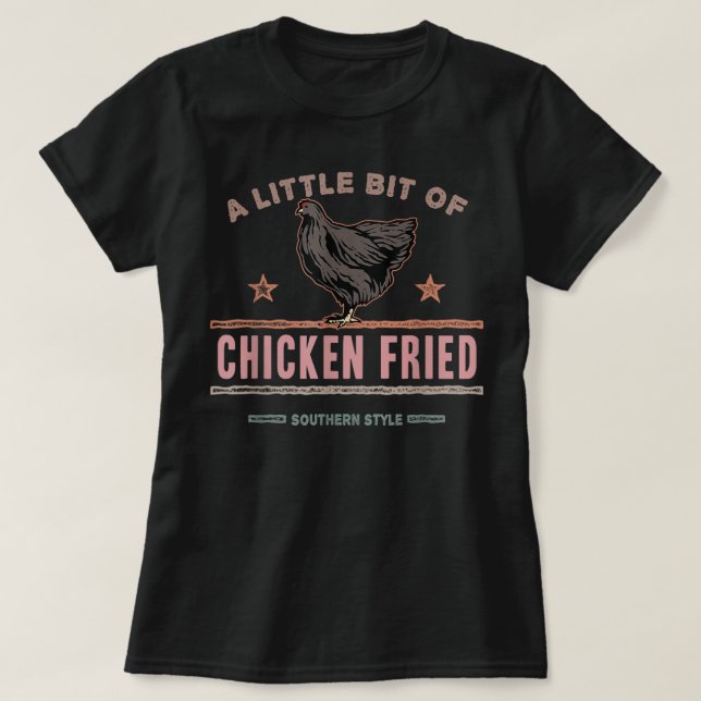 Camiseta Um Pouco De Frango Fritado Sul Comida Rápida L (Frente do Design)