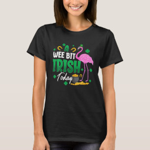 Camiseta Um Pouco De Irlandês Hoje Flamingo Leprechaun Rua