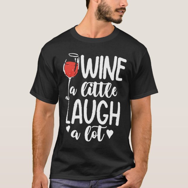 Camiseta Um pouco de vinho rindo muito - Vinho (Frente)