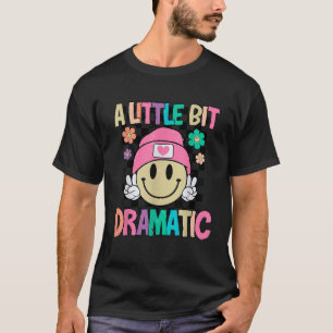 Camiseta Um Pouco Dramático Sorriso De Flor Retro Face Peix